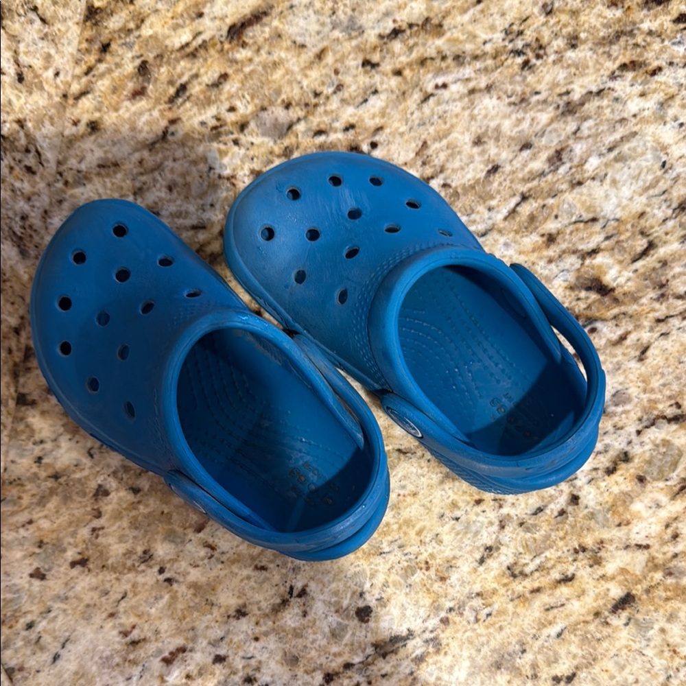 Blue kids crocs